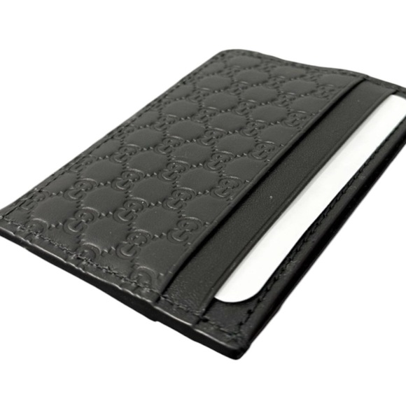 GUCCI BLACK GUCCISSIMA CARD CASE CARD HOLDER - Picture 4 of 7